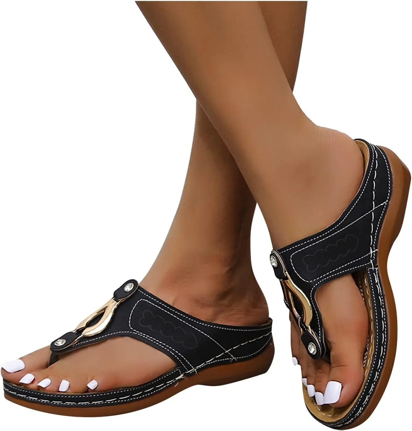 Best Arch Support Flip Flops Glitter Summer Sandals for Women 2024 Black Comfortable Wedding Shoes for Women Black Cute Sandals Orthopedic Sandals Plantar Fasciitis Women Womens Chunky Heels