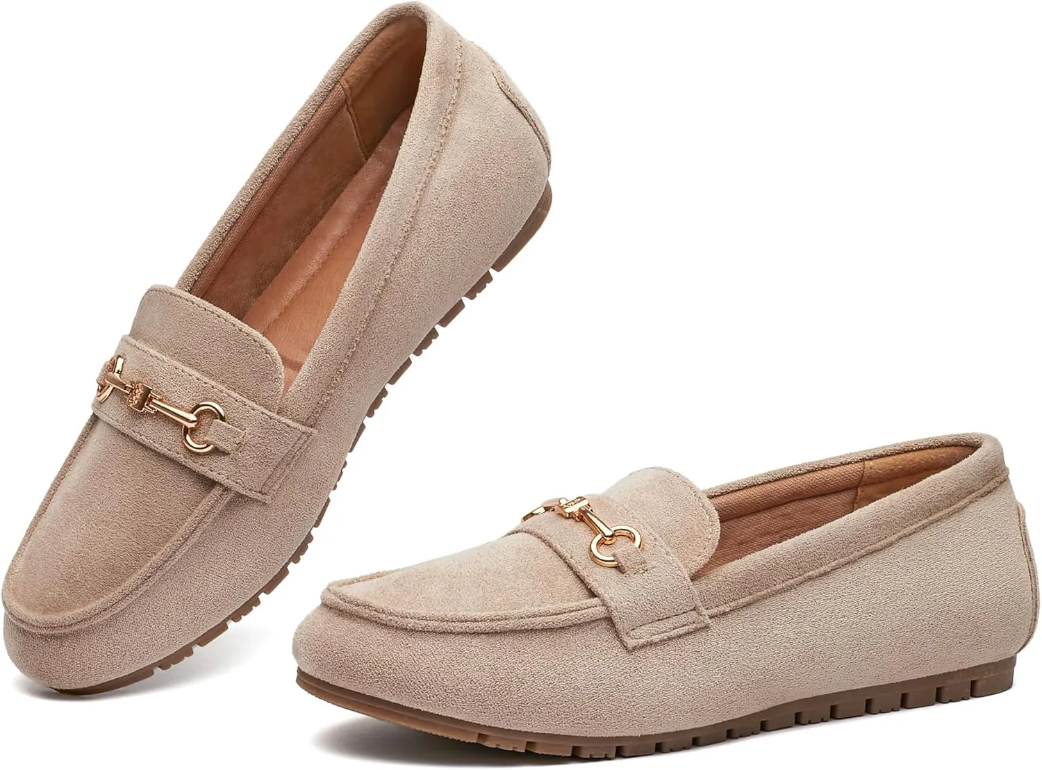 BGSTGUDS Women's Wide Loafers Shoes Cute Dressy Shoes Ladies Comfort Slip Ons Work Shoes