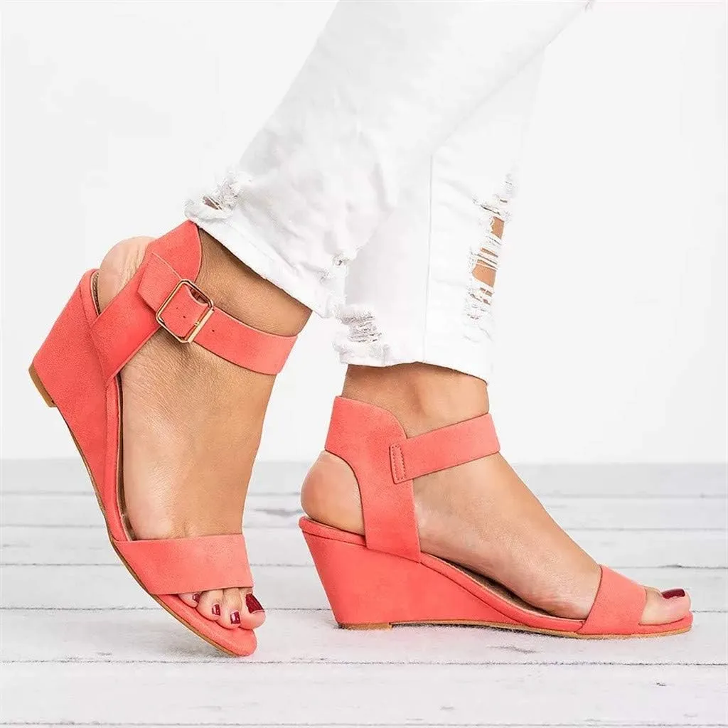 Black Sandals Women Wedge, Women's Ankle Strap Chunky Chunky Heel Sandals Block Open Toe Party Dress Shoes