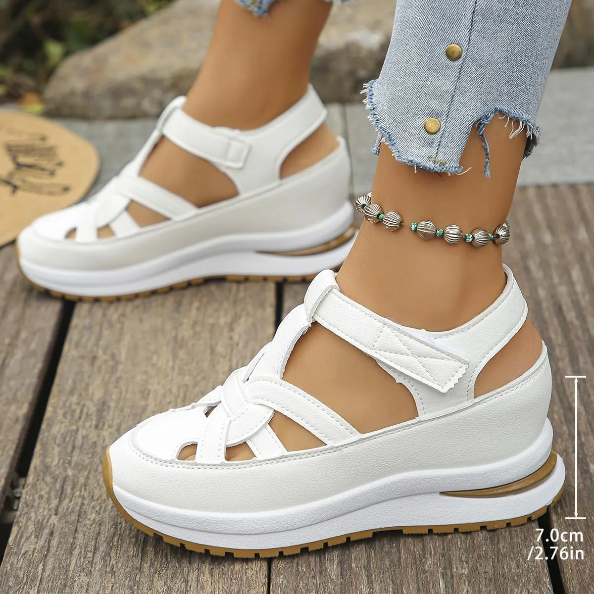 Bomre Shoes, Bomre Orthopedic Sandals, Closed Toe Platform Height-Boosting Sandals, Beach Boho Vacation
