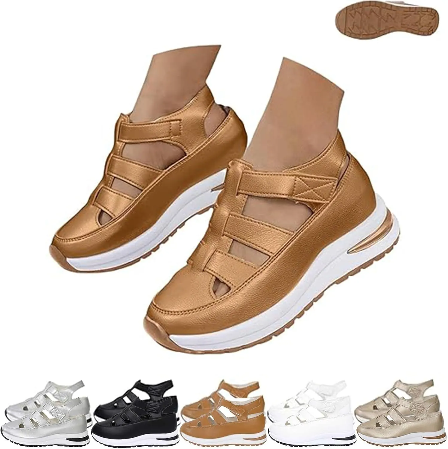 Bootara Women's Plus Size Hollow-Out Casual Sandals,closed toe platform sandals women,womens hollow out sneakers