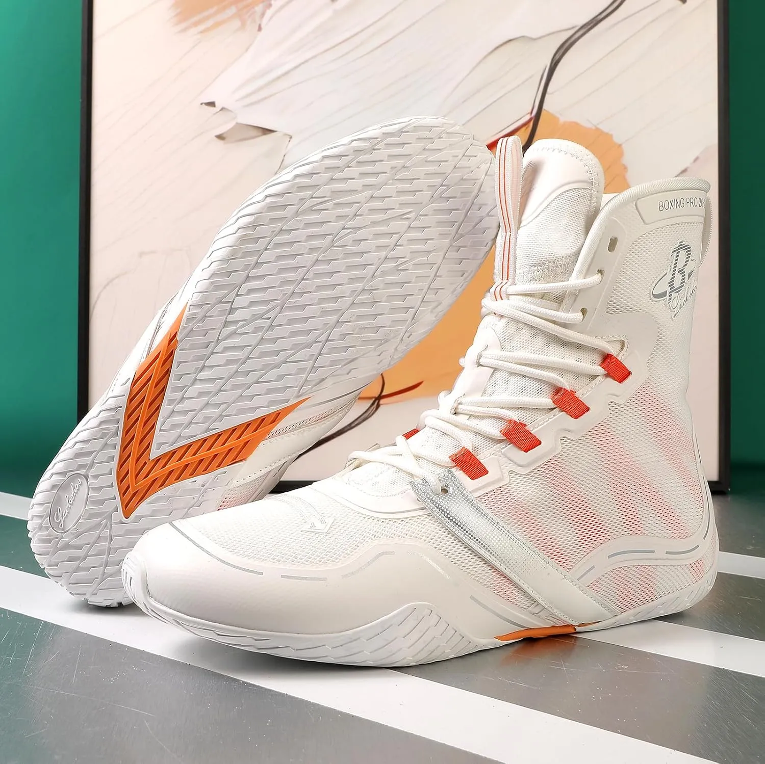 Boxing Shoes for Men Wrestling Shoe Lightweight Fighting Shoes High Top Fitness Sneakers LS-PRO 20-2