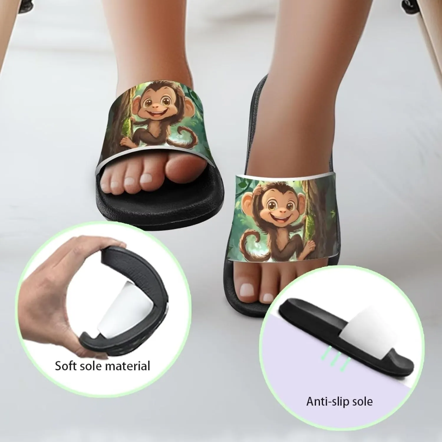 Boy & Girls Slide Sandals Kids Shower Shoes Non Slip Summer Slippers Beach Sandals