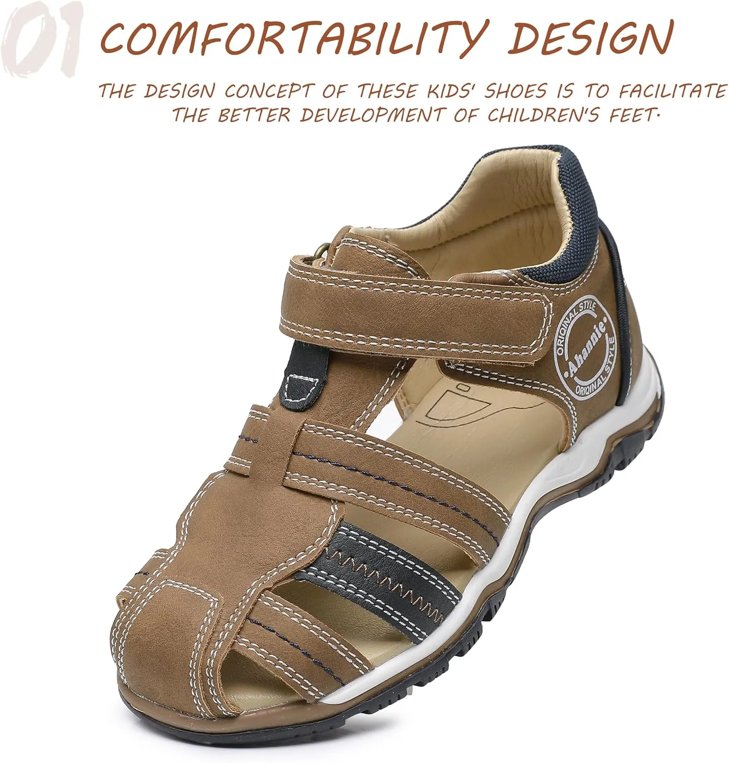 Boys Girls Sandals, Toddler Little Kids Closed Toe Fisherman Summer Sandals