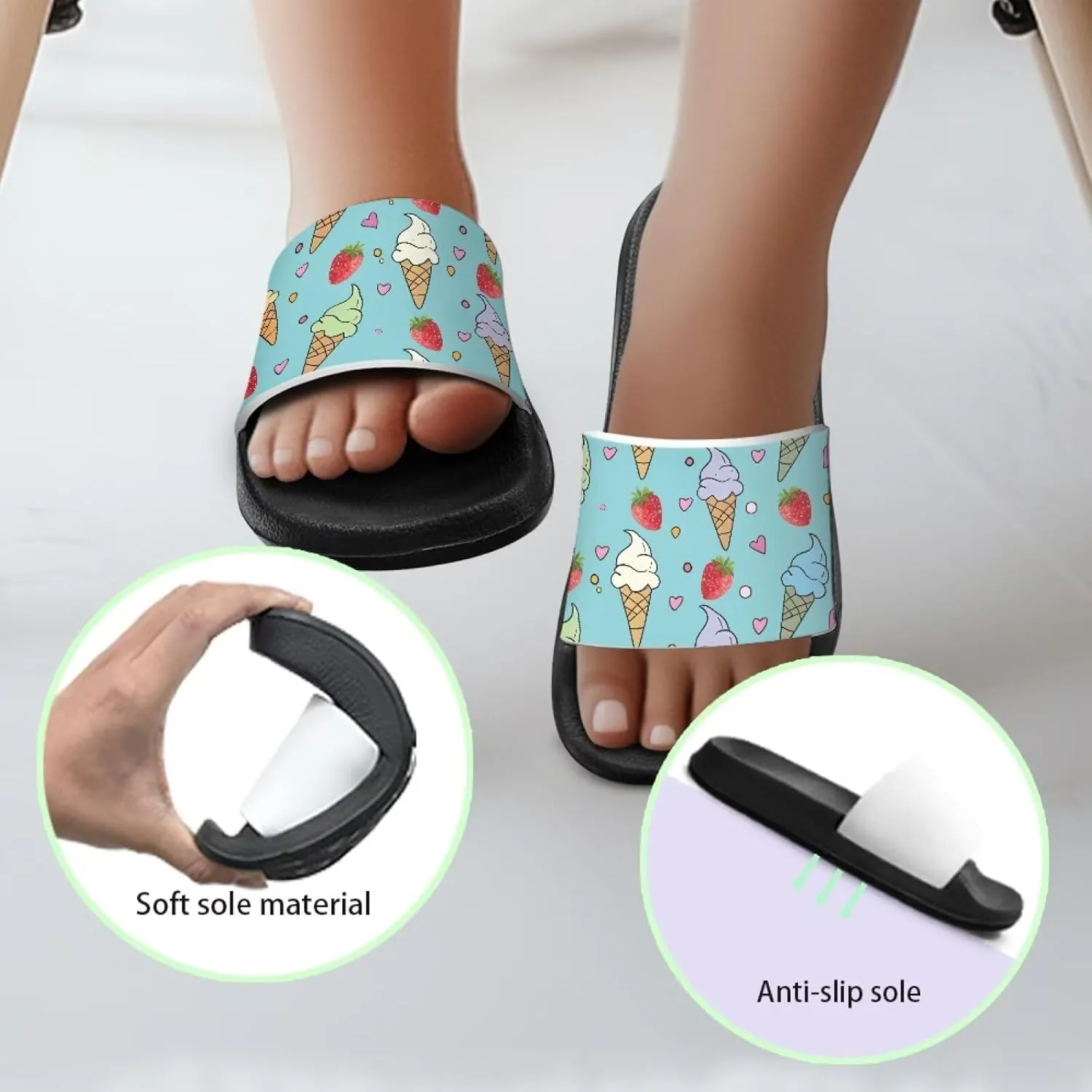 Boys Girls Slide Sandals Non Slip Shower Shoes for Kids Summer Slippers