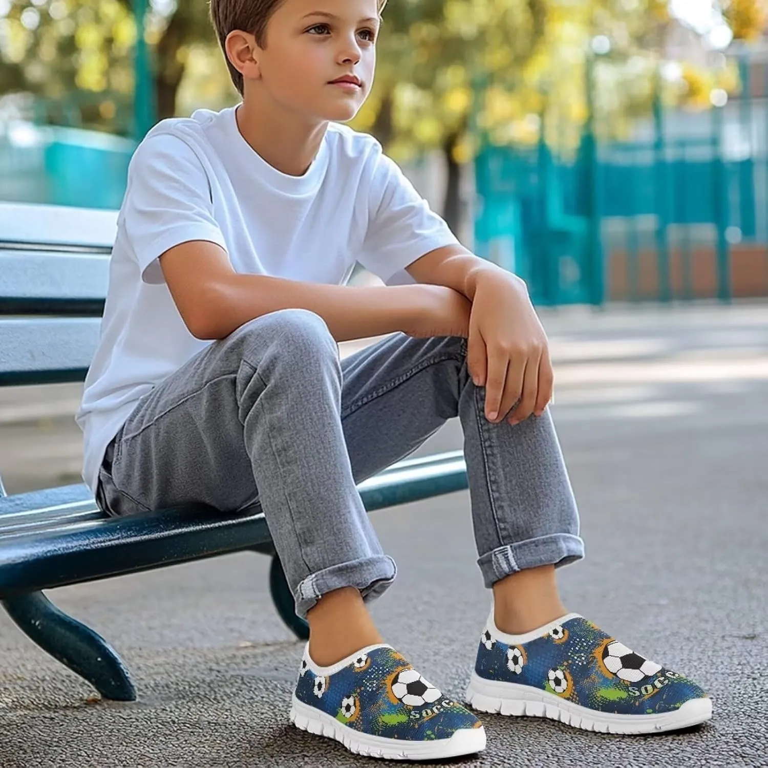 Boys School Running Shoes Kids 10-12 Non Slip Gym Athletic Shoes for Outdoor Activities