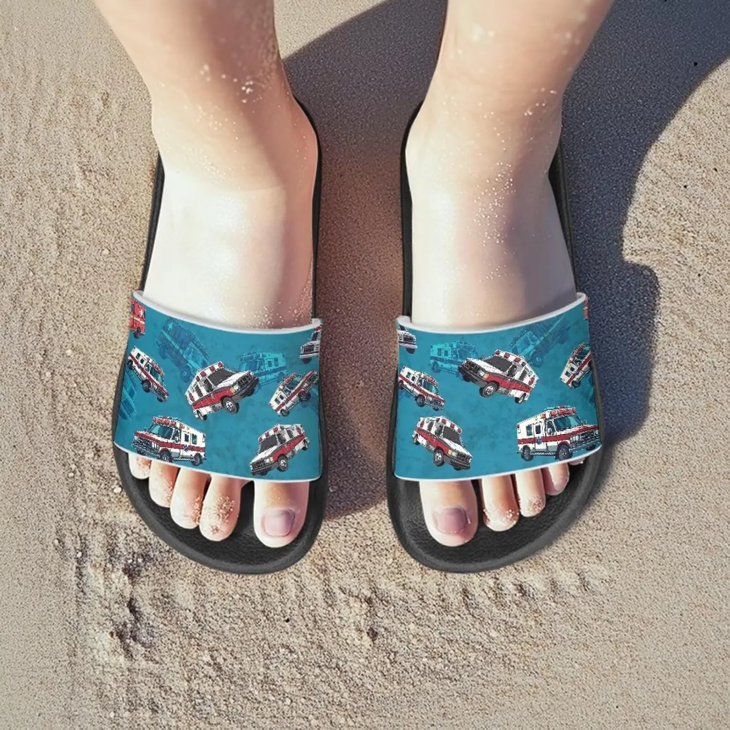 Boys Slide Sandals Summer Shoes for Kids Shower Slippers Non Slip Slippers