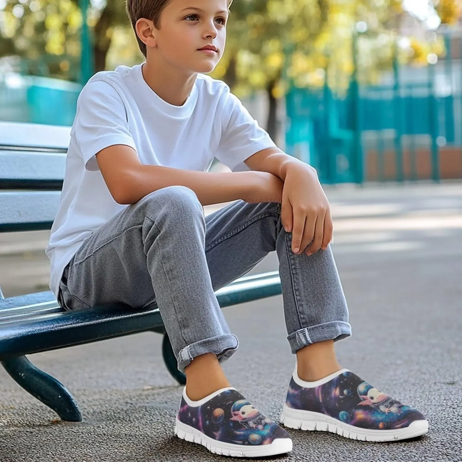 Boys Tennis Shoes Non Slip Kids Slip On Sneakers for Outdoor Activities
