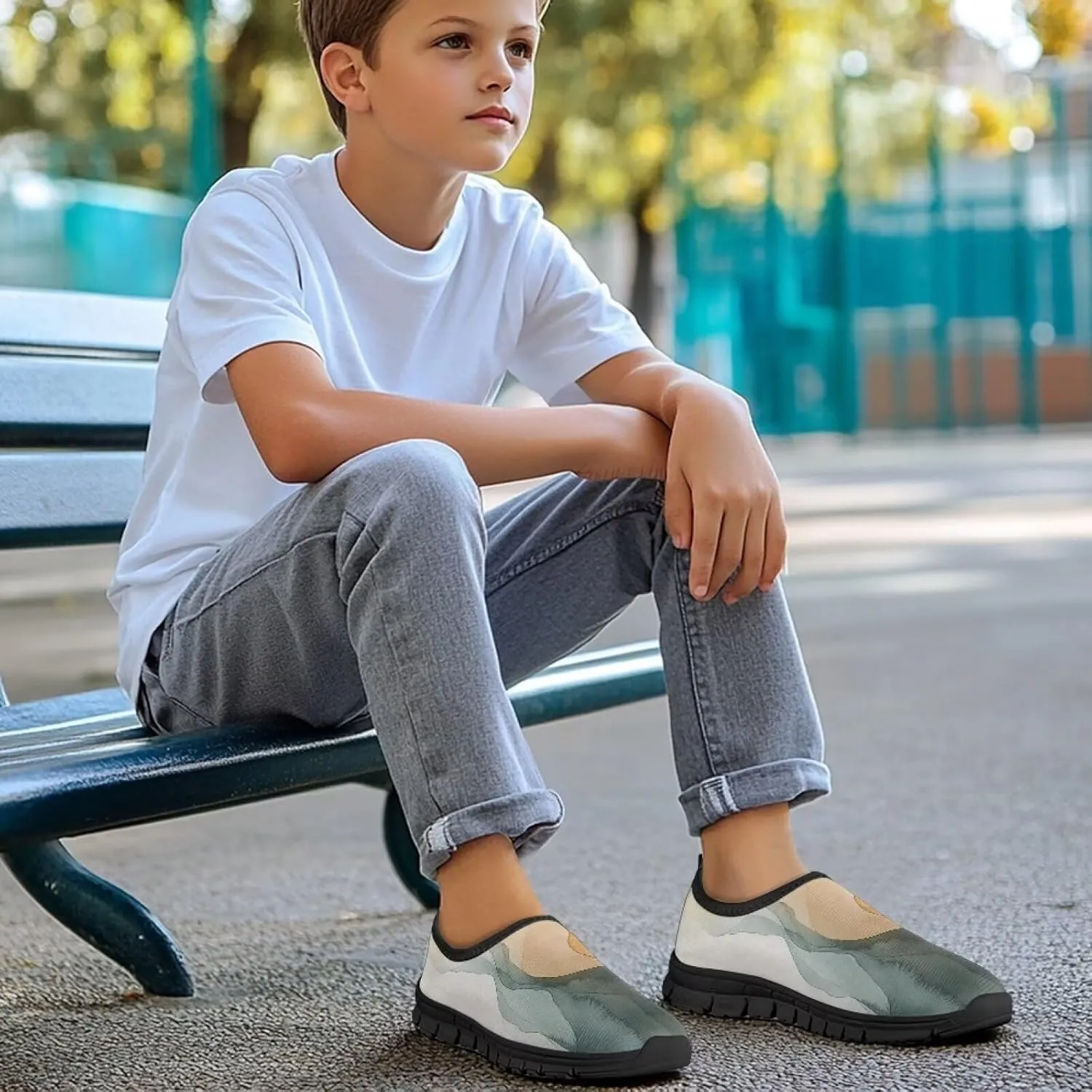 Boys Tennis Slip On Shoes Non Slip Kids Causal Sneakers for Active Workouts
