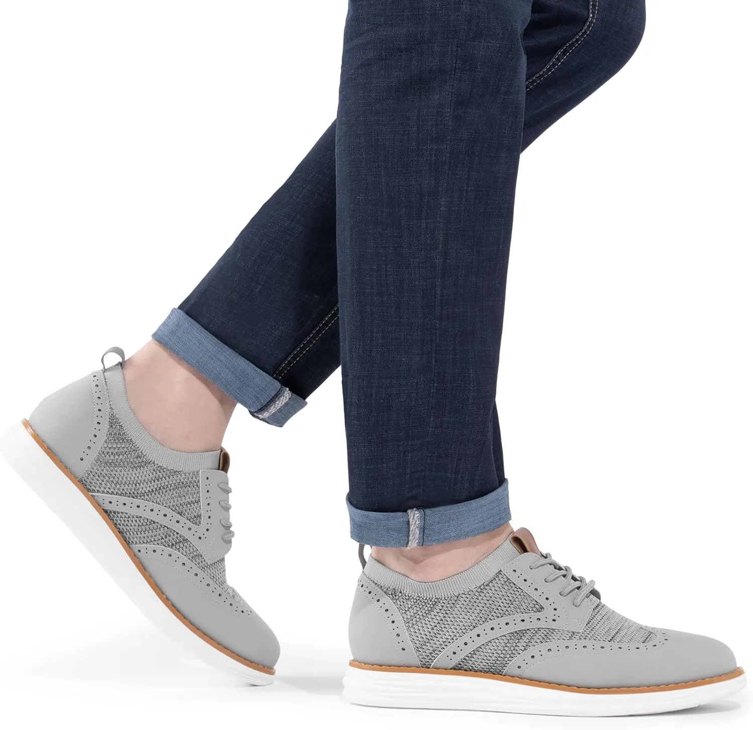 Bruno Marc Men's KnitFlex Craft Mesh Oxfords Sneakers Casual Dress Lace-Up Lightweight Walking Shoes