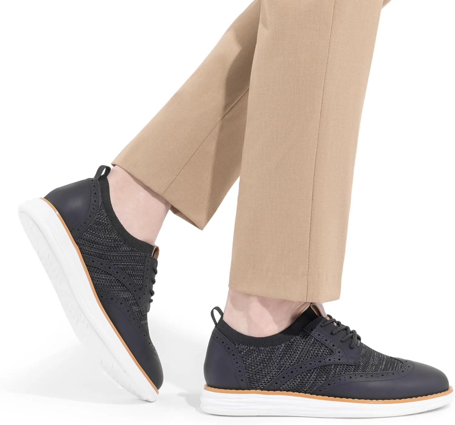 Bruno Marc Men's KnitFlex Craft Mesh Oxfords Sneakers Casual Dress Lace-Up Lightweight Walking Shoes
