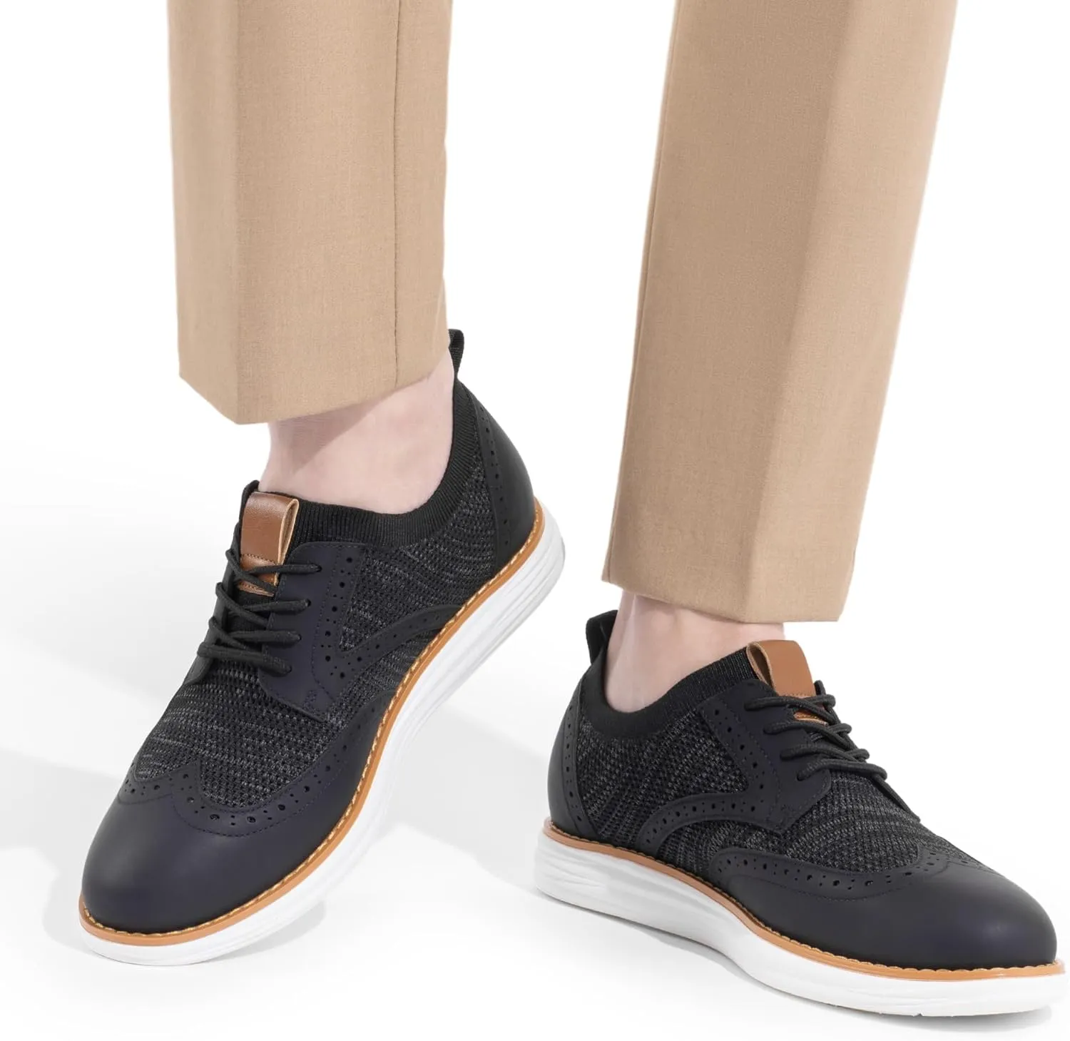 Bruno Marc Men's KnitFlex Craft Mesh Oxfords Sneakers Casual Dress Lace-Up Lightweight Walking Shoes