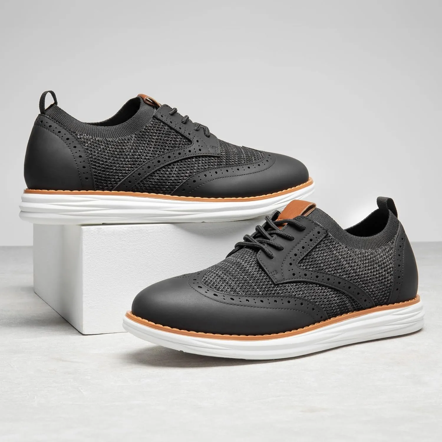 Bruno Marc Men's KnitFlex Craft Mesh Oxfords Sneakers Casual Dress Lace-Up Lightweight Walking Shoes