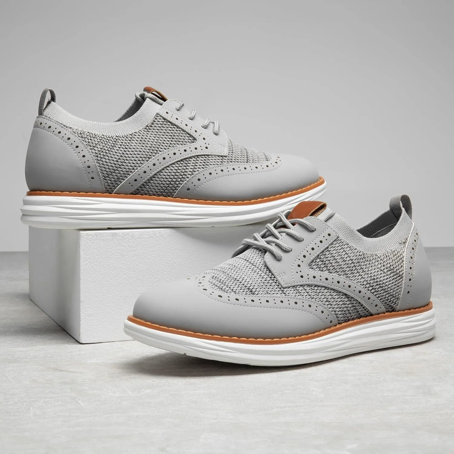 Bruno Marc Men's KnitFlex Craft Mesh Oxfords Sneakers Casual Dress Lace-Up Lightweight Walking Shoes