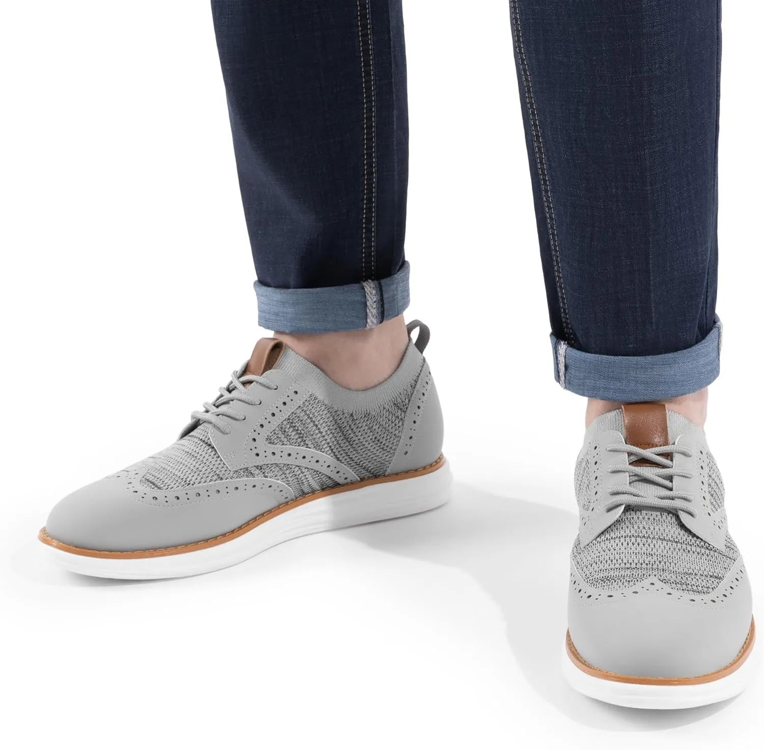 Bruno Marc Men's KnitFlex Craft Mesh Oxfords Sneakers Casual Dress Lace-Up Lightweight Walking Shoes