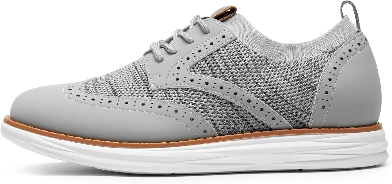 Bruno Marc Men's KnitFlex Craft Mesh Oxfords Sneakers Casual Dress Lace-Up Lightweight Walking Shoes