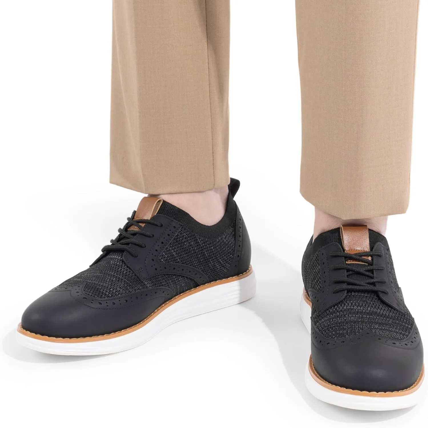 Bruno Marc Men's KnitFlex Craft Mesh Oxfords Sneakers Casual Dress Lace-Up Lightweight Walking Shoes