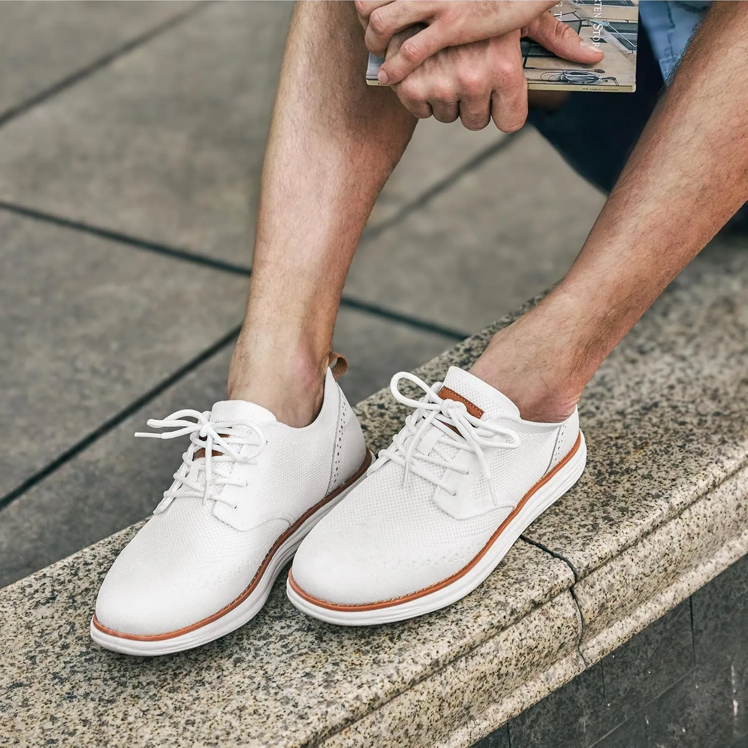 Bruno Marc Men's KnitFlex SmartCraft Mesh Oxfords Sneakers Casual Dress Lace-Up Lightweight Walking Shoes