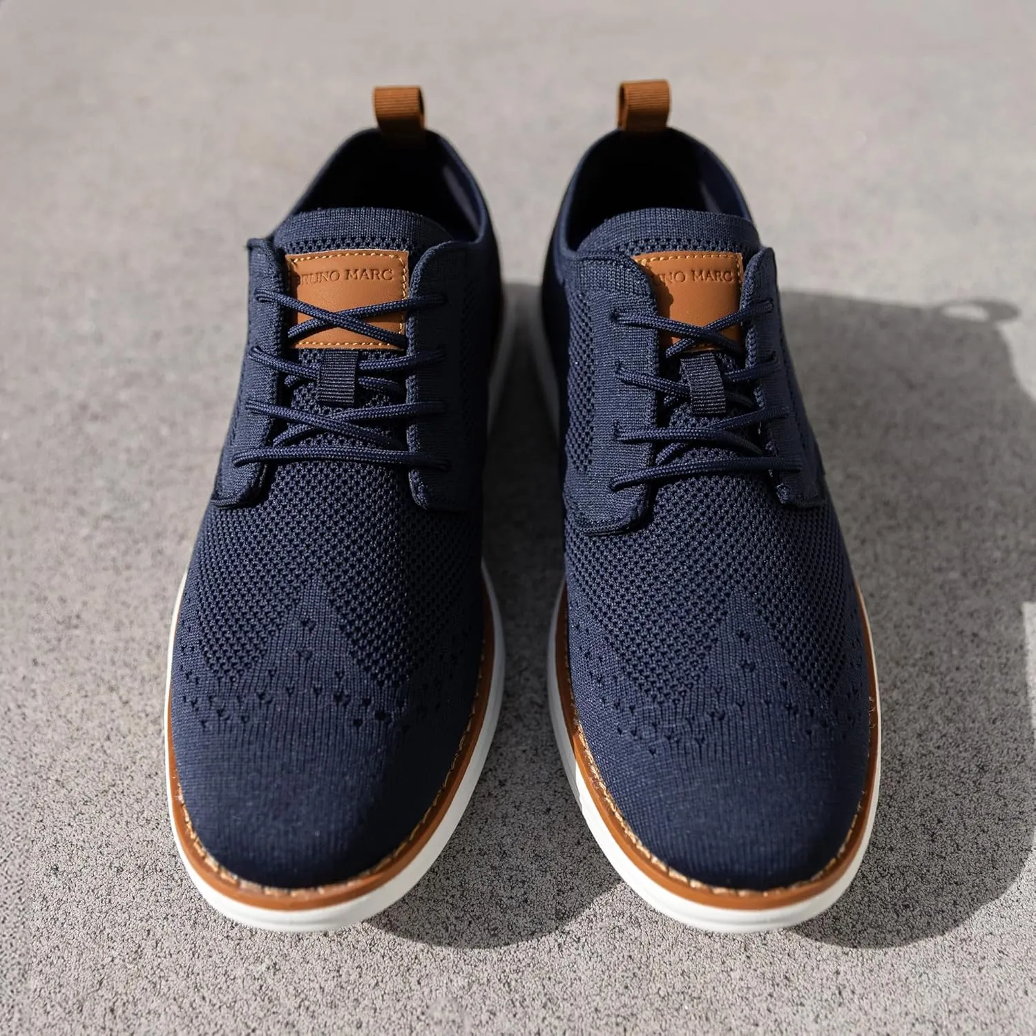 Bruno Marc Men's KnitFlex SmartCraft Mesh Oxfords Sneakers Casual Dress Lace-Up Lightweight Walking Shoes