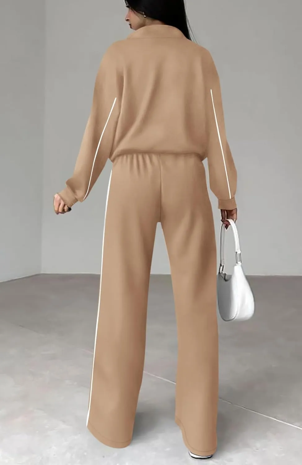 BTFBM Women's Two Piece Tracksuit Fall 2025 Long Sleeve Zip Up Sweatshirt Long Pants Outfits Jogger Sweatsuit Sets