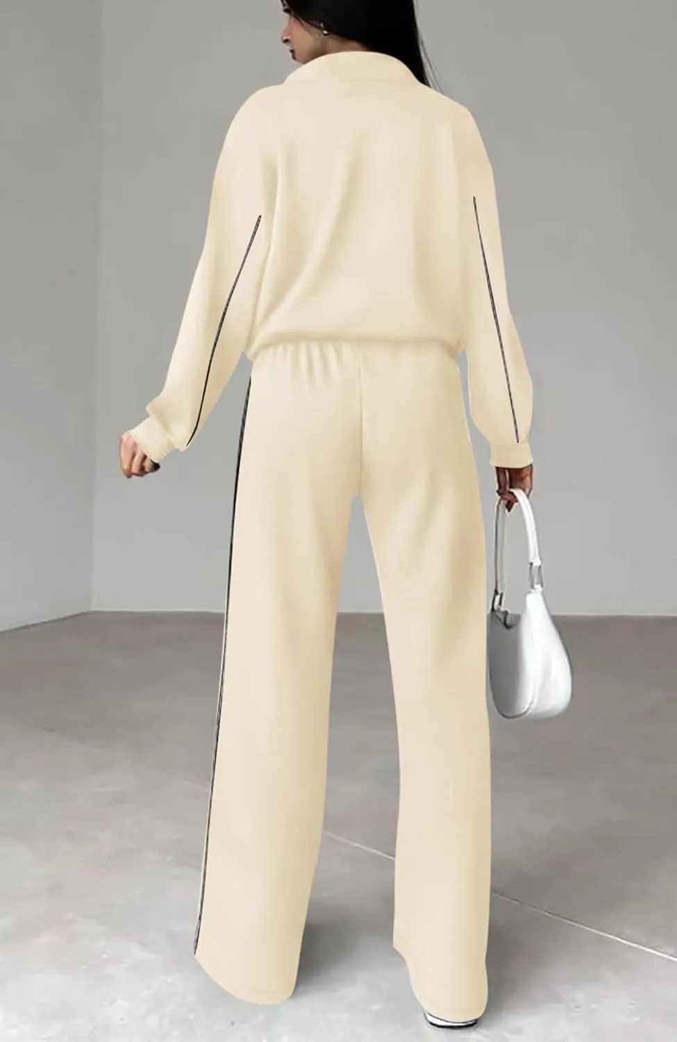 BTFBM Women's Two Piece Tracksuit Fall 2025 Long Sleeve Zip Up Sweatshirt Long Pants Outfits Jogger Sweatsuit Sets