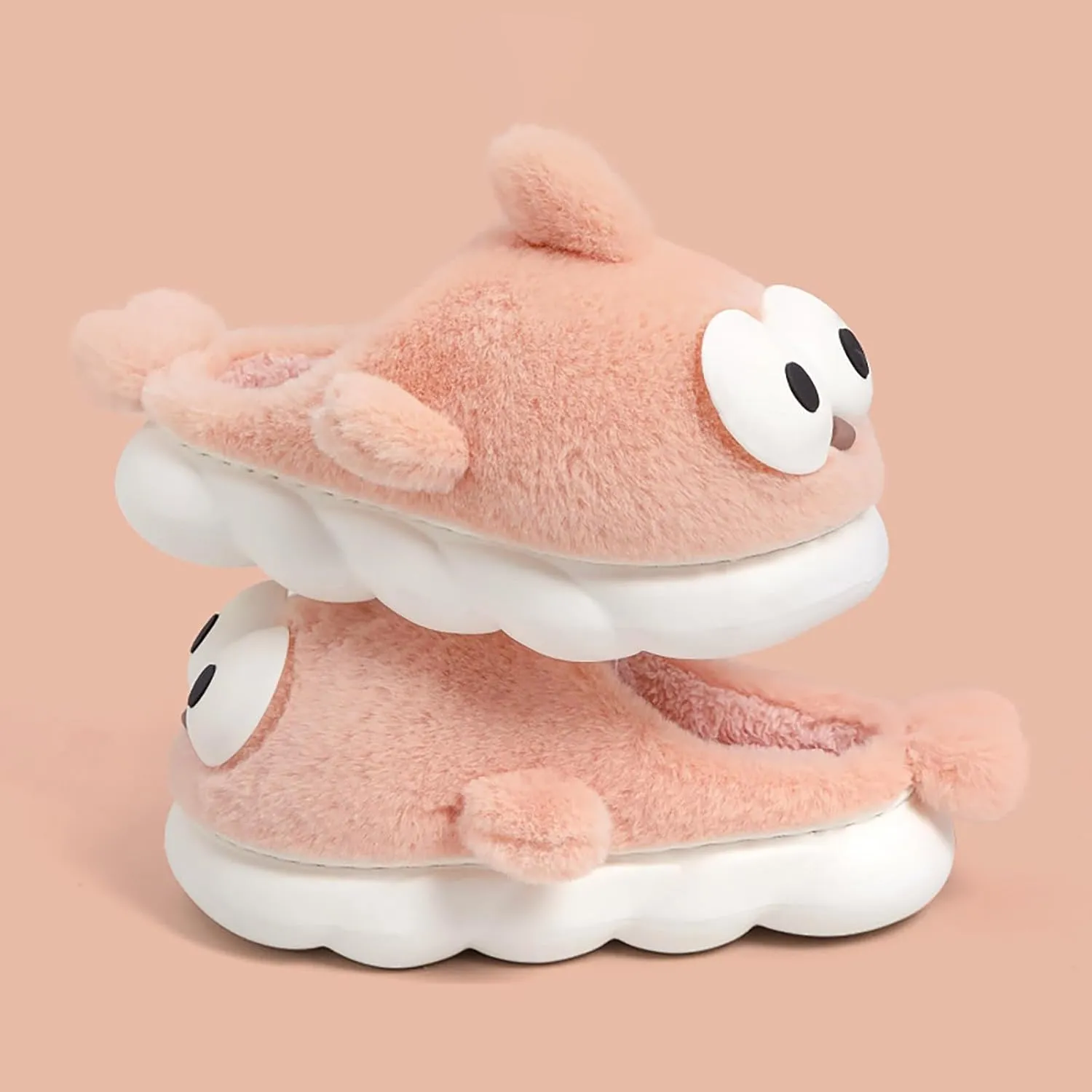 Bunny Animal Slippers for Women and Men Cute Bow Fuzzy Fluffy Comfy Funny Furry Rabbit House Slipper for Indoor Outdoor