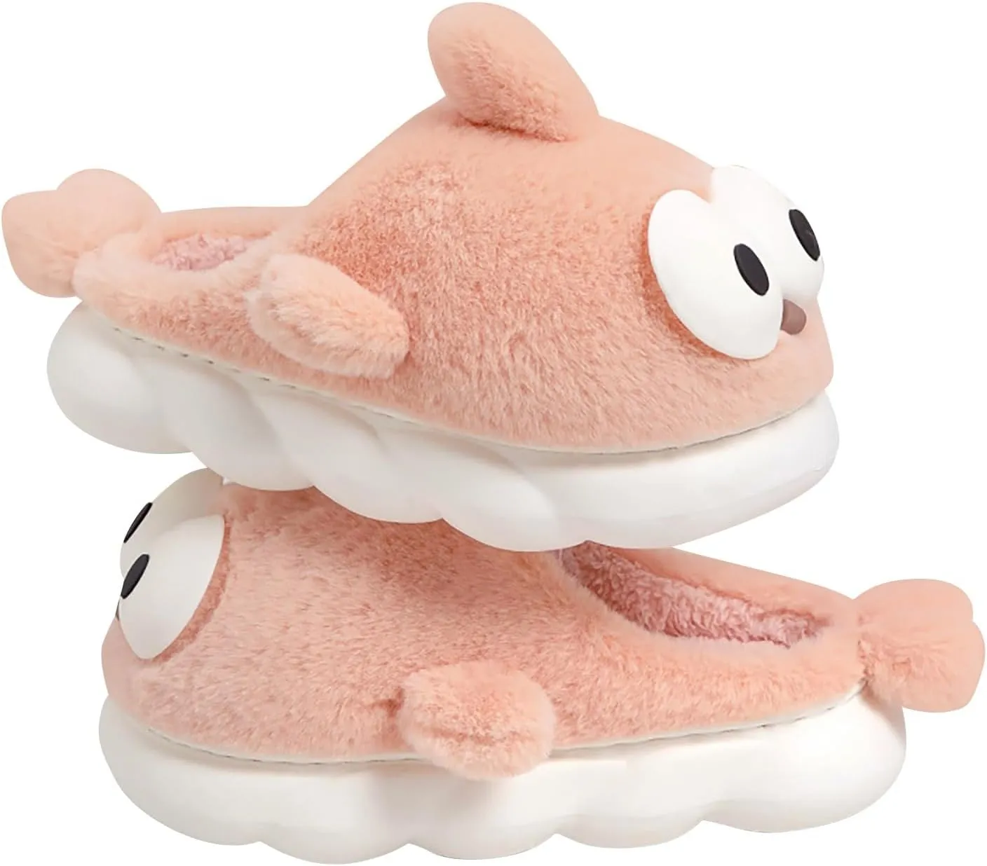 Bunny Animal Slippers for Women and Men Cute Bow Fuzzy Fluffy Comfy Funny Furry Rabbit House Slipper for Indoor Outdoor