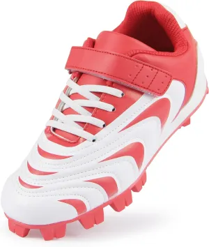 CAMVAVSR Unisex-Child Baseball Cleats Kids Softball Shoes for Boys Girls Rubber Molded Little Children Big Youth Sneakers Easy to Wear Sports Footwear