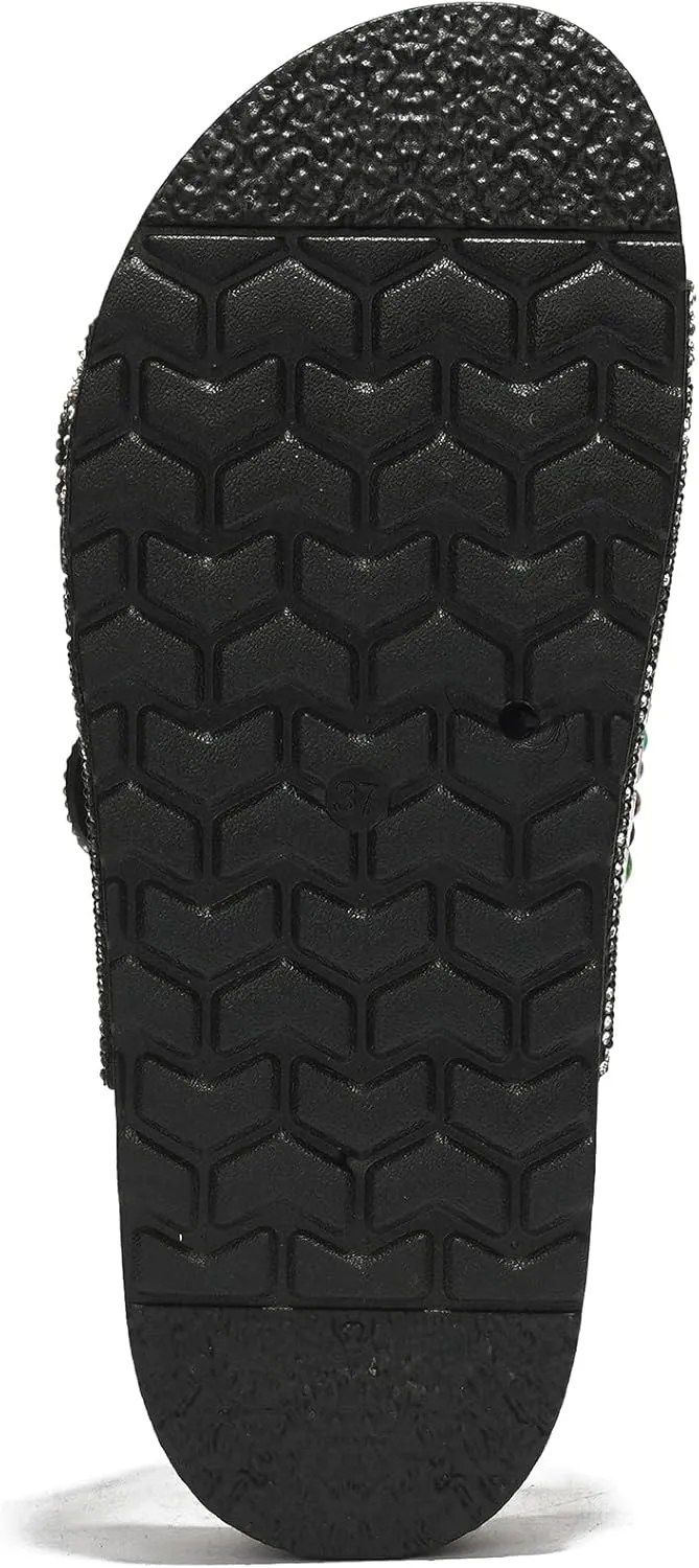 Cape Robbin Danita Rhinestone Buckle Cork Sandals (Danita)