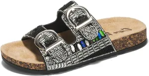 Cape Robbin Danita Rhinestone Buckle Cork Sandals (Danita)
