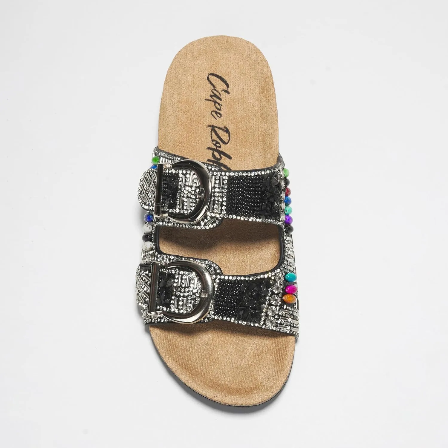 Cape Robbin Danita Rhinestone Buckle Cork Sandals (Danita)