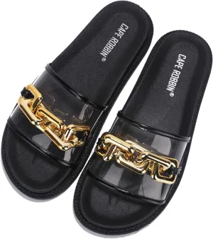 Cape Robbin Tess Sandals Slides for Women, Womens Mules Slip On House Shoes