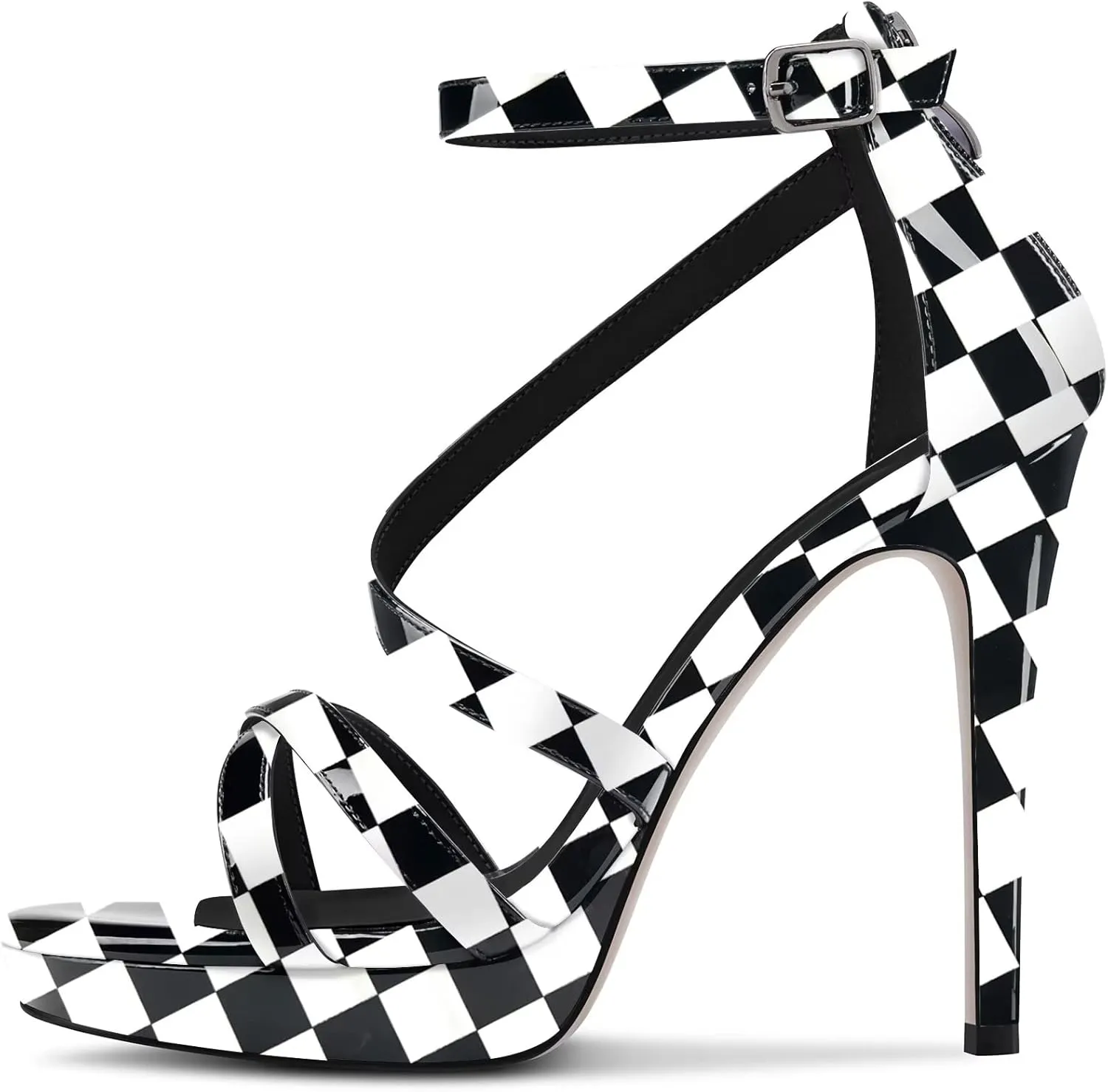 Castamere Women Stiletto High Platform Heel Open Toe Ankle Strap Gladiator Sandals Zipper Party Dress 4.7 Inches Heels
