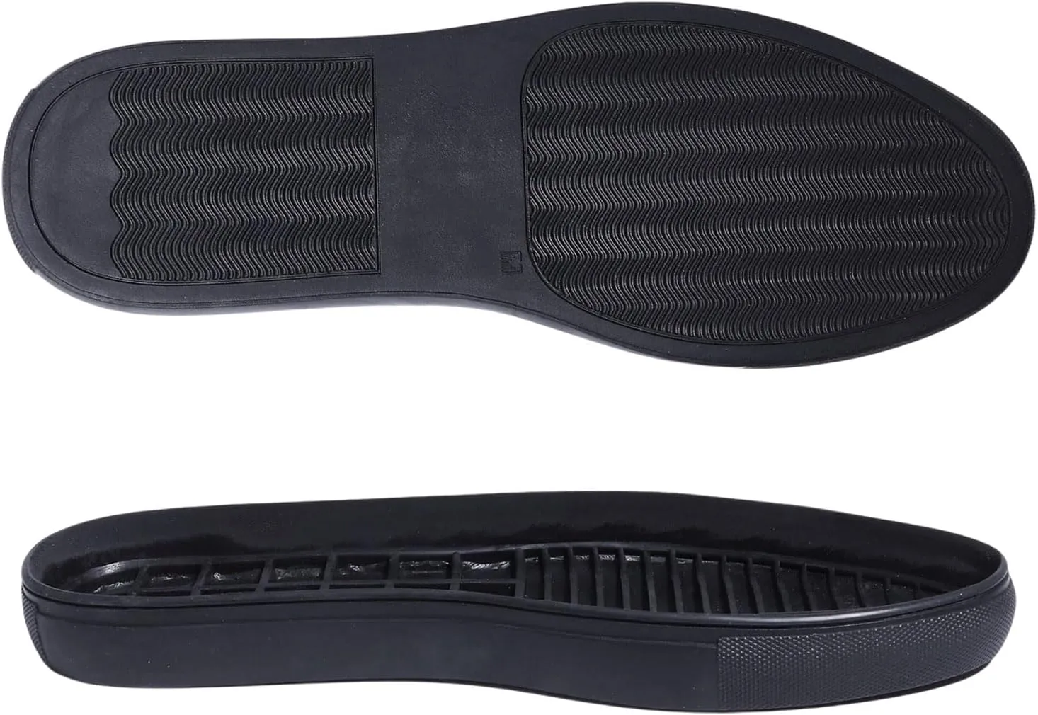 CHGCRAFT Shoe Replacement Rubber Soles for DIY Shoes 1 Pair Rubber Full Out Sole Black Wear Resistant Shoes Sole Raised Shoes Sole for Work Shoes and Boots, 4.09x11.25inches