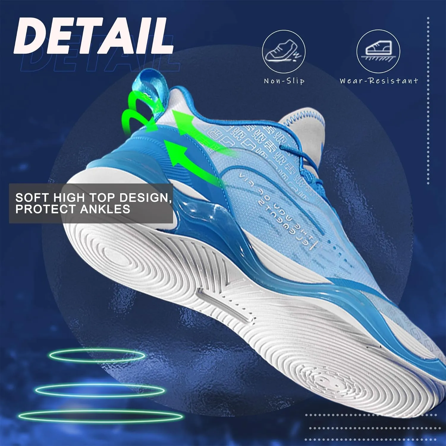 CJSPORX Mens Basketball Shoes Fashion High Top Running Sneakers Lightweight Sport Shoes for Athletic