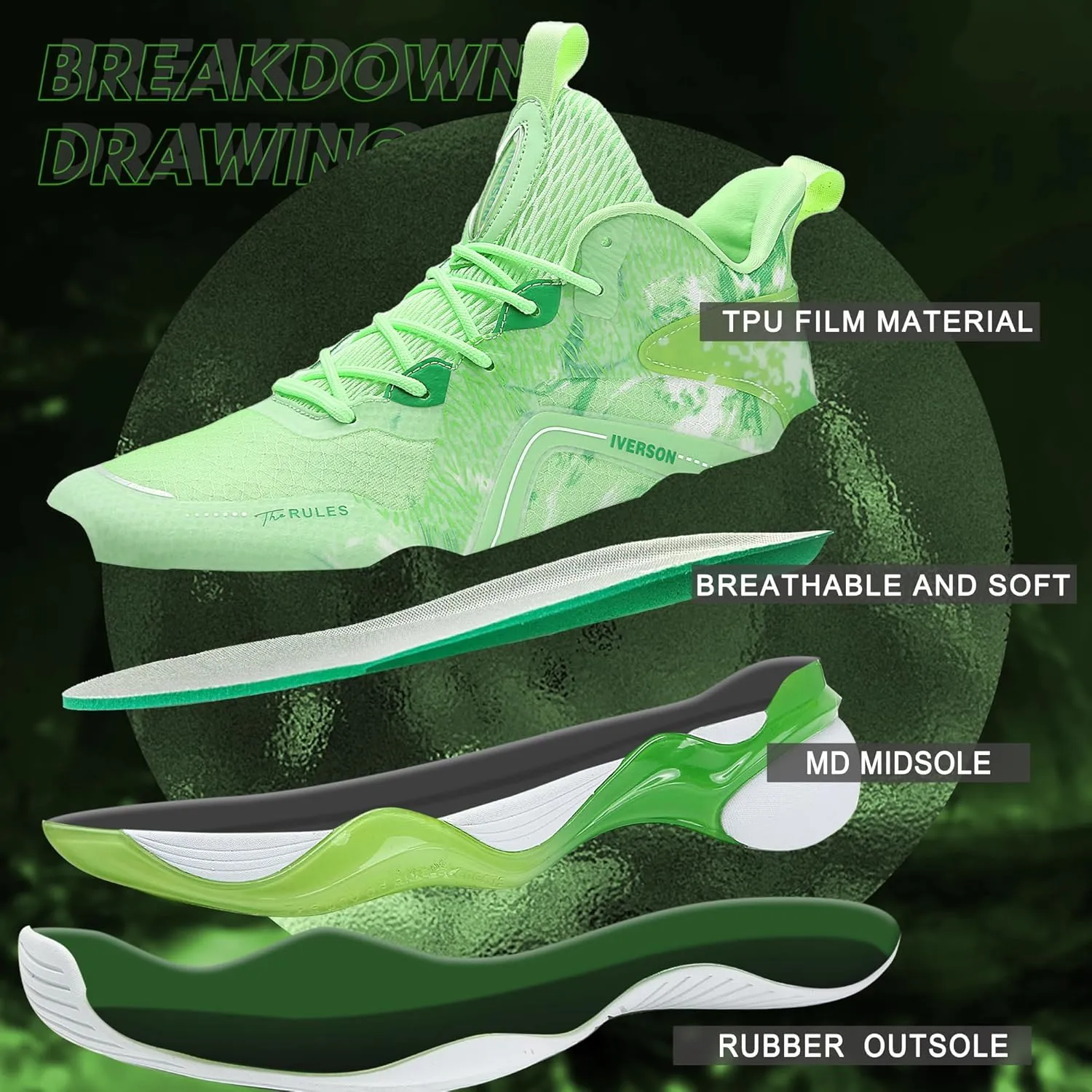 CJSPORX Mens Basketball Shoes Fashion High Top Running Sneakers Lightweight Sport Shoes for Athletic