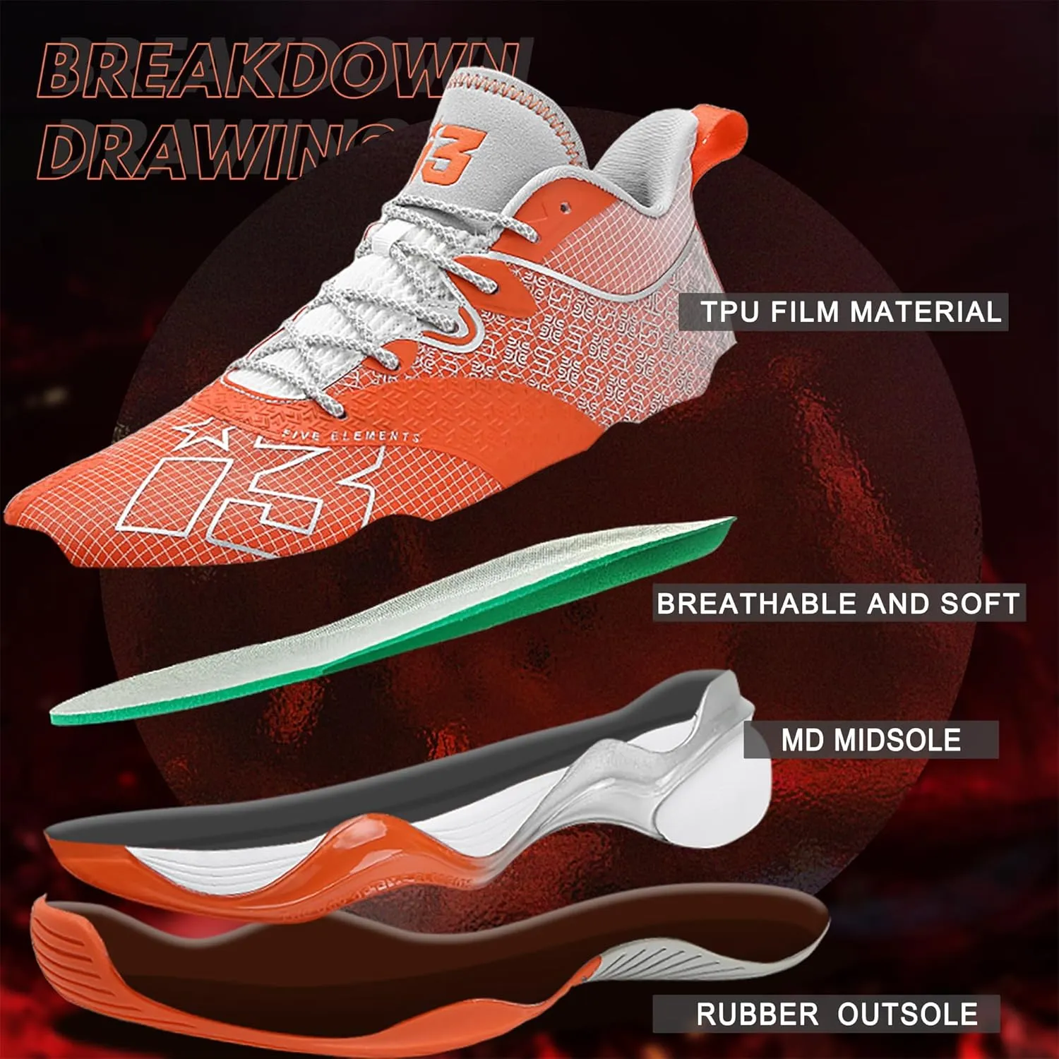 CJSPORX Mens Basketball Shoes Fashion High Top Running Sneakers Lightweight Sport Shoes for Athletic
