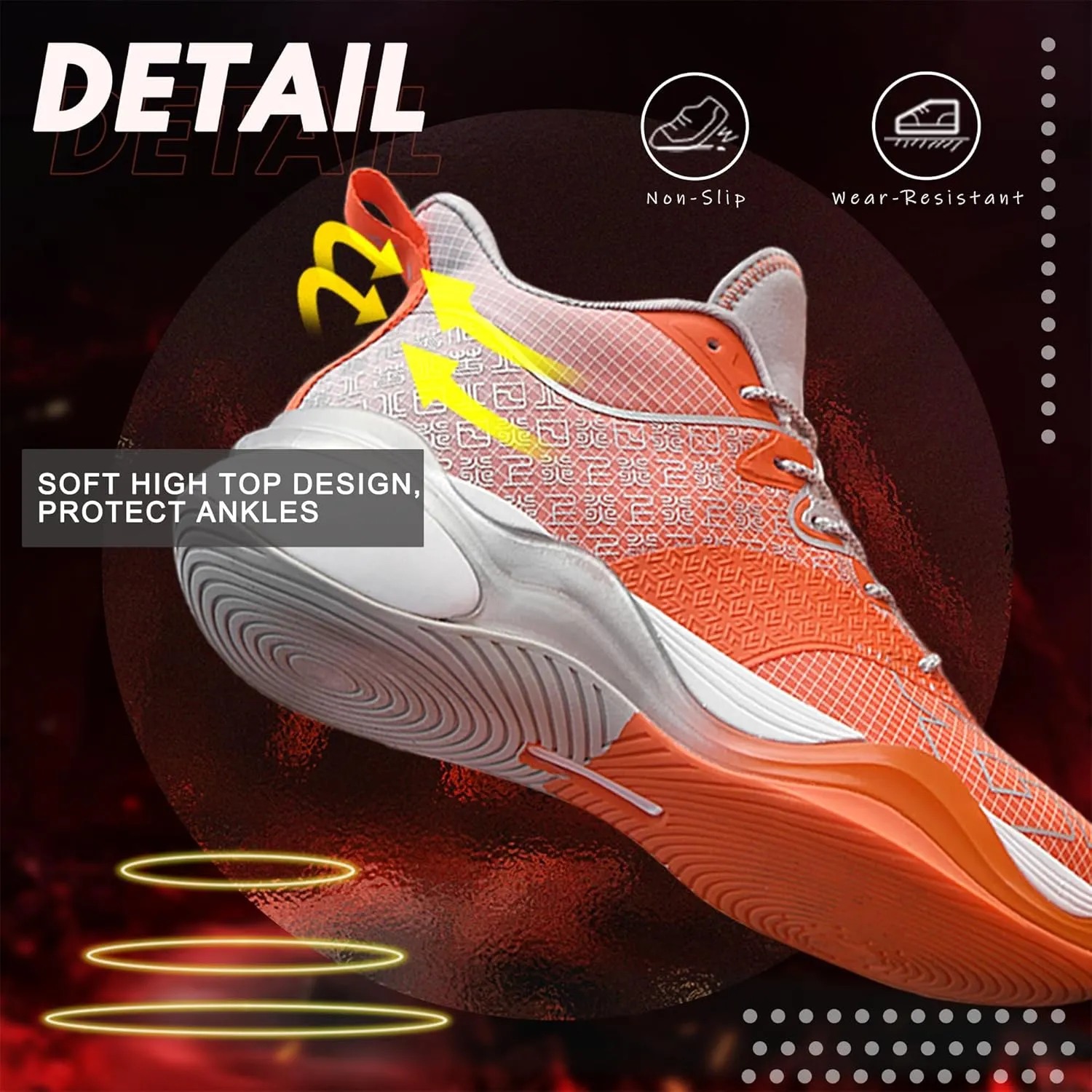 CJSPORX Mens Basketball Shoes Fashion High Top Running Sneakers Lightweight Sport Shoes for Athletic