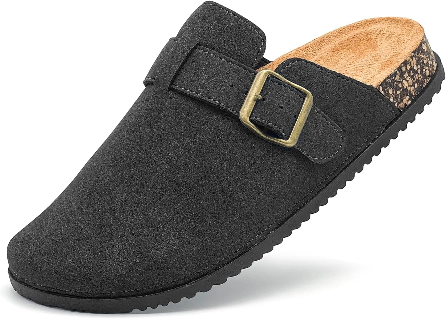 Clogs for Women and Men Suede Clogs Leather Mules Cork Footbed Sandals Potato Shoes with Arch Support Slip on Adjuestable Clog Slippers