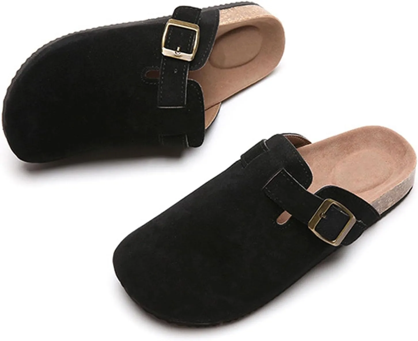 Clogs Slippers Mules House Slippers Corrective shoeswith Arch Support Adjustable Buckle Sandals Suitable for Men Women with Soft Padded Cork Like Insoles Round Toe Shoes
