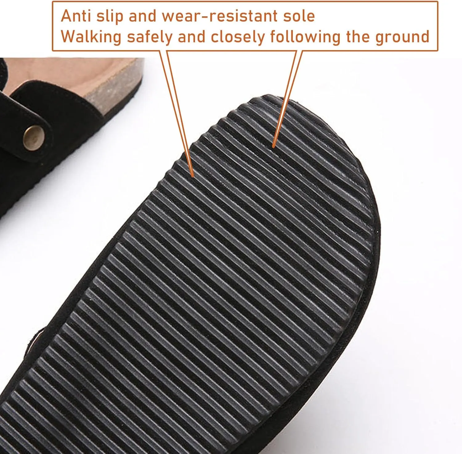 Clogs Slippers Mules House Slippers Corrective shoeswith Arch Support Adjustable Buckle Sandals Suitable for Men Women with Soft Padded Cork Like Insoles Round Toe Shoes