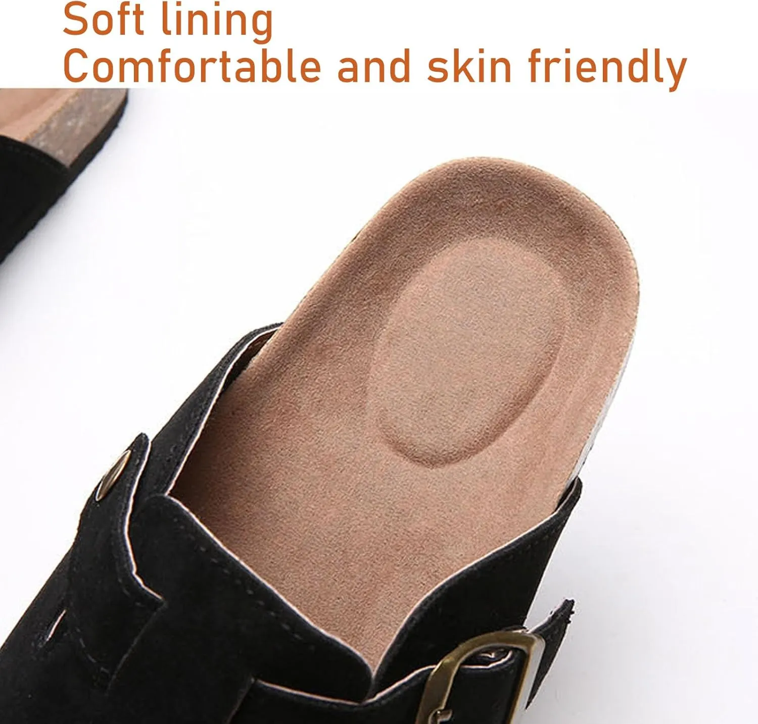 Clogs Slippers Mules House Slippers Corrective shoeswith Arch Support Adjustable Buckle Sandals Suitable for Men Women with Soft Padded Cork Like Insoles Round Toe Shoes