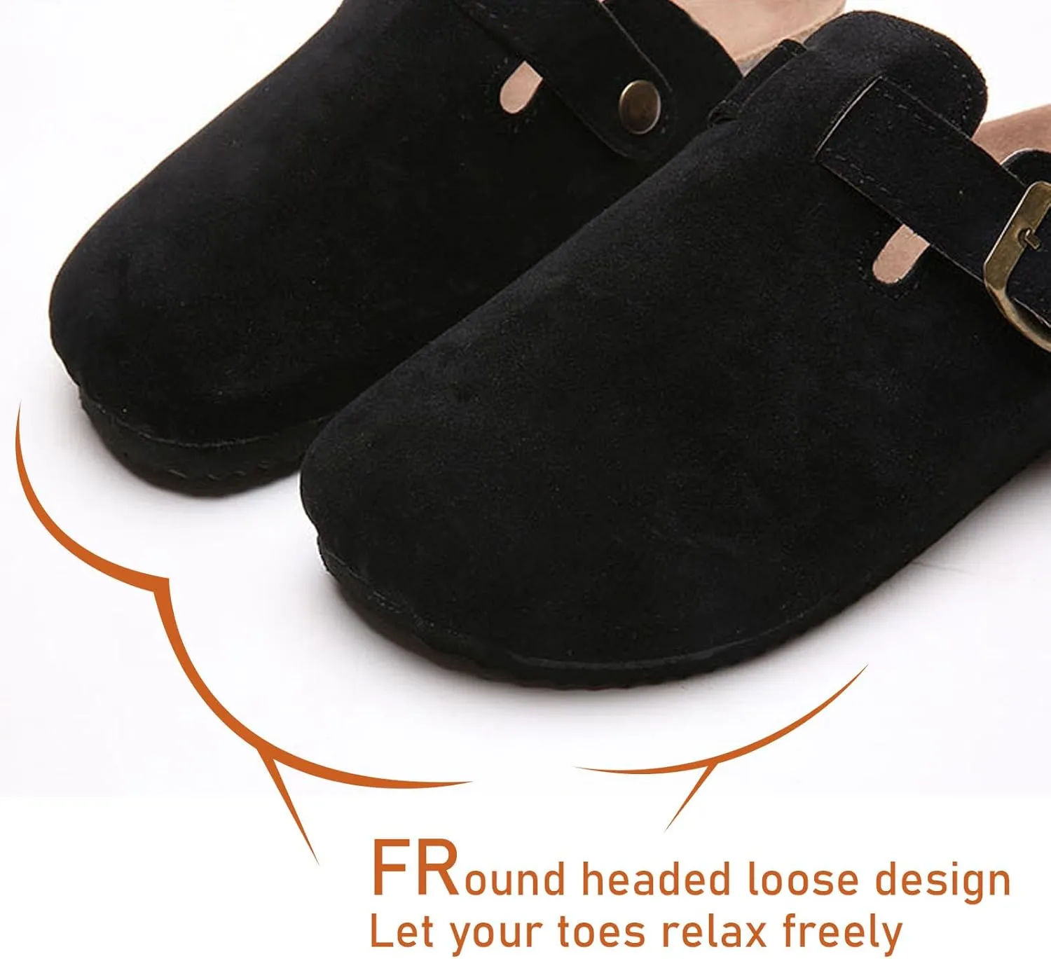 Clogs Slippers Mules House Slippers Corrective shoeswith Arch Support Adjustable Buckle Sandals Suitable for Men Women with Soft Padded Cork Like Insoles Round Toe Shoes
