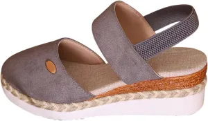 Closed Toe Platform Sandals for Women Buckle Ankle Strap Espadrilles Dressy Platform Shoes Summer Anti Slip Wedges Shoes