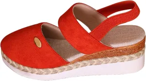 Closed Toe Platform Sandals for Women Buckle Ankle Strap Espadrilles Dressy Platform Shoes Summer Anti Slip Wedges Shoes