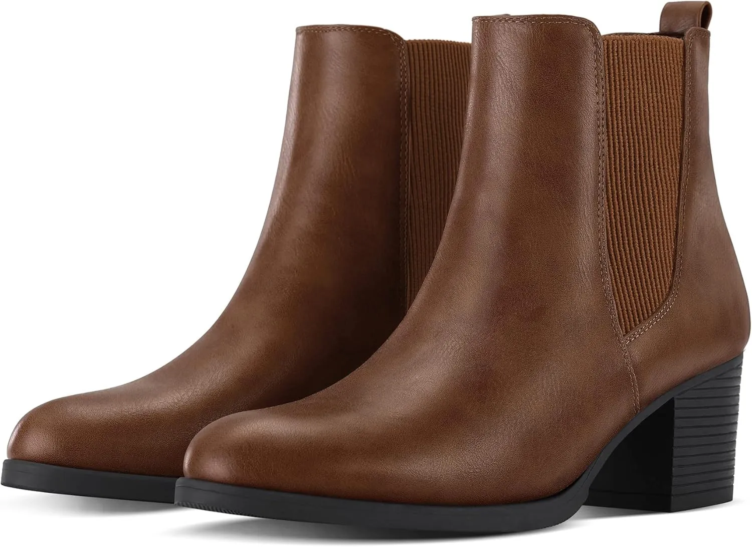 COASIS Women's Chelsea Boots Chunky Block Heel Slip On Ankle Booties with Elastic Sided