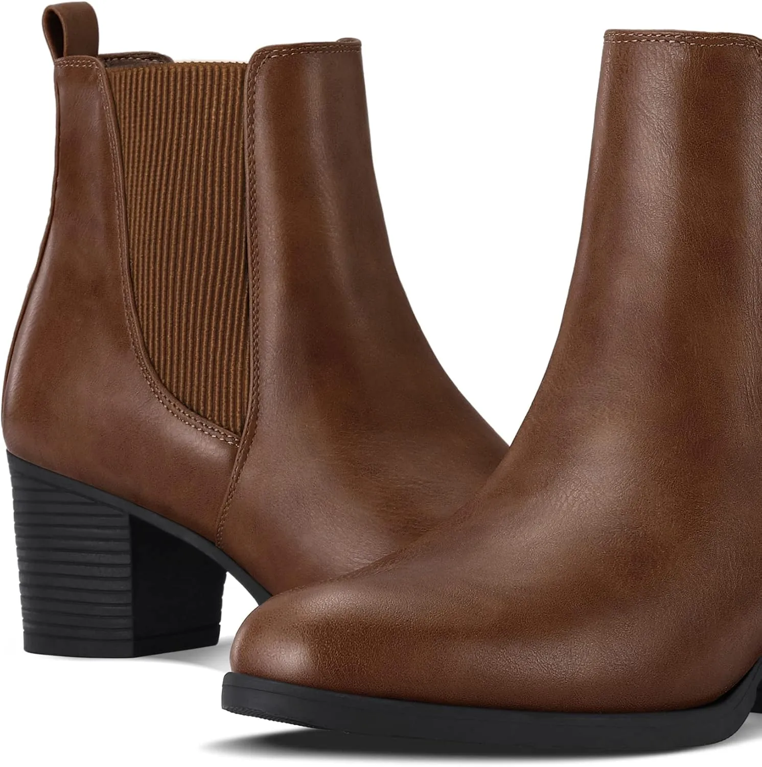 COASIS Women's Chelsea Boots Chunky Block Heel Slip On Ankle Booties with Elastic Sided