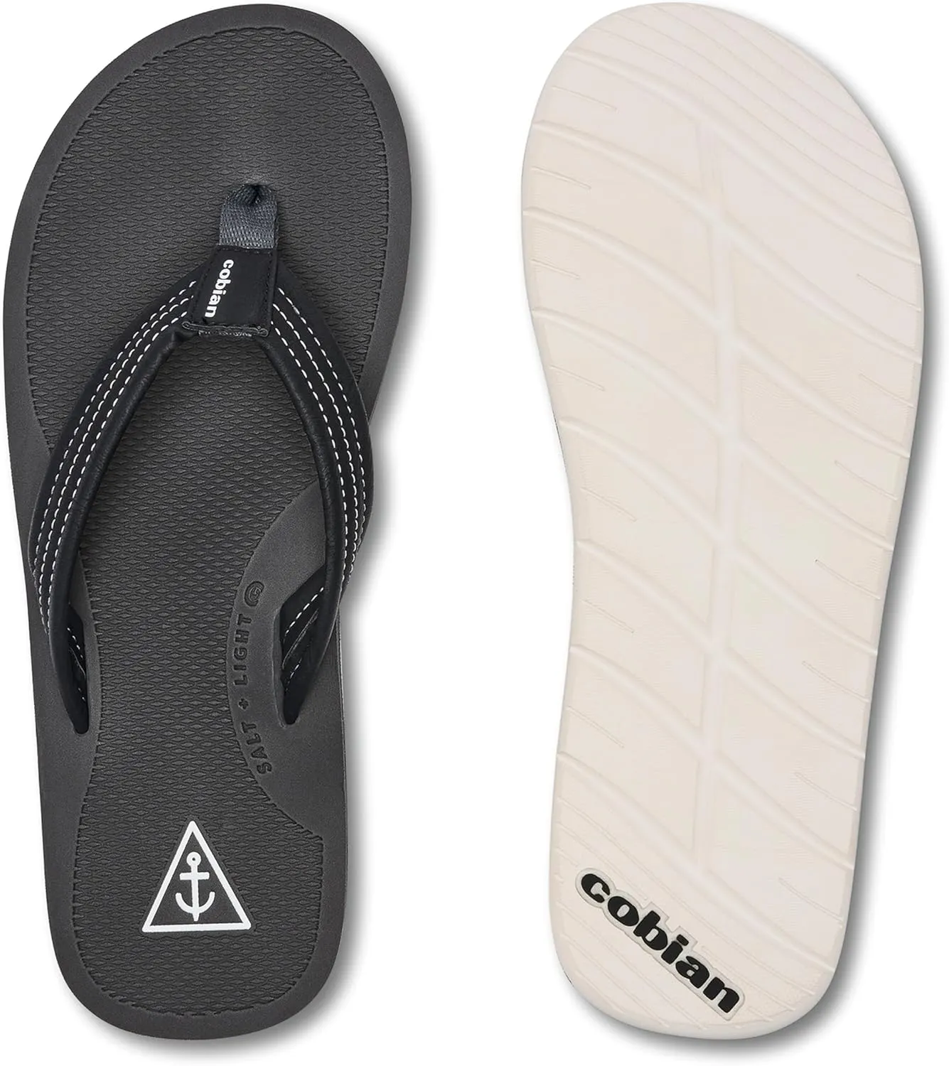 Cobian Men’s Anchor Synthetic Leather Strap Flip-Flop Sandals