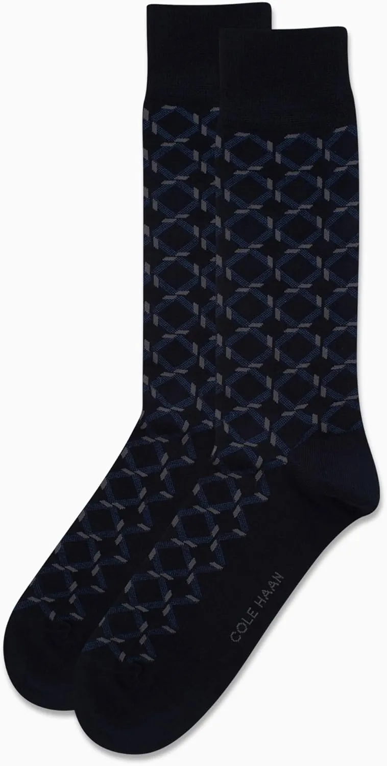 Cole Haan Men's Dress Socks - 2 Pack Soft Cotton Blend Classic Crew Socks for Men, Reinforced Heel and Toe (Shoe Size: 7-12)