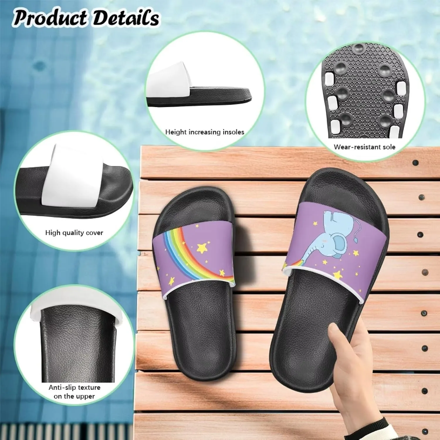 Comfortable Girls Sandals Toddler Kids Shower Shoes Summer Slippers Girls Flip Flops